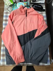 バスト100) NIKE BIG スウッシュ ウィンドブレーカー ピンク