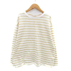 アーバンリサーチ ドアーズ URBAN RESEARCH DOORS Tシャツ カットソー ラウンドネック 長袖 ボーダー柄 M オフホワイト ベージュ /HO27