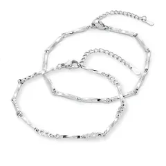 【新品】 [ハルジオ] ペアブレスレット 2点セット ブレスレット ペア メンズ レディース カップル お揃い 銀色 人気 アクセサリー ジュエリー おしゃれ お洒落 上品 大人 ギフト トレンド 記念日 デート プレゼント couple bracelet 0