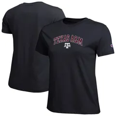 チャンピオン レディース トップス Tシャツ ロゴ Womens Champion Black Texas AM Aggies Arched Over Logo TShirtam Black ブラック