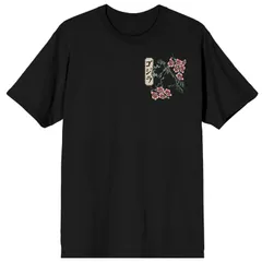 アニメキャラクター メンズ トップス Tシャツ グラフィック Licensed Character Mens Godzilla Cherry Blossoms Graphic Tee Black ブラック