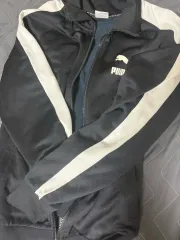 PUMA プーマ ジャージ ジャケット トレーナー セットアップ トップス アウター ヴィンテージ M ブラック/ホワイト