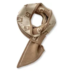 [LumiSyne] ファッション ニット スカーフ スキニー レディース 冬用 通すだけ レトロ ダイヤモンド チェック アルファベット柄 狭い ロング ネックスカーフ ネッカチーフ暖かい 0