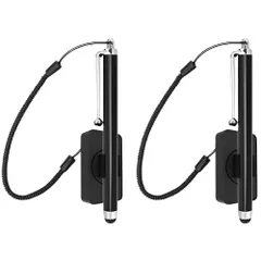 JUSTVEL タッチペン バイク用 2個セット 高感度 スタイラスペン 【グローブのままスマホ操作 】 携帯電話 タブレット ナビ操作 脱落防止 落下防止ホルダー付き 