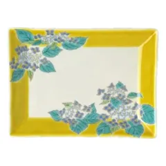 《４４.52%OFF》九谷焼 匠技四季の角プレート（夏・あじさい）１枚  ●0400057H   ◾️新品.未使用◾️