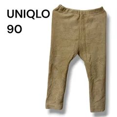 a2073　ユニクロ ベビー レギンス コーデュロイライク 10分丈 ベージュ 90