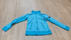 THE NORTH FACE ザノースフェイス ロゴ パッチ フリース ジップアップ (スカイブルー) レディース M