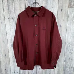 OLD PLAYBOY SPORT 00s プレイボーイ スポーツ バーガンディー シャツ ジャケット ミドル ステンカラーコート メンズ S サイズ