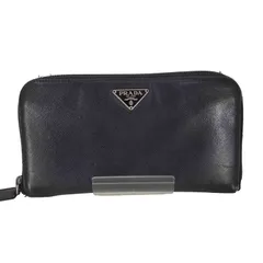 プラダ PRADA ロゴプレート レザー 長財布 レディース 表記無 