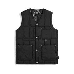 新品 [タイオン] ユニセックス ワーク Vネックボタン ダウンベスト 001BWK ブラック L