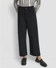 ダナキャランニューヨーク レディース ボトムス カジュアルパンツ ワイドレッグ クロップド DKNY Jeans Womens HighRise Cropped Wide Leg Pants Black ブラック