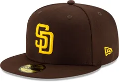 【送料無料】 ニューエラ メンズ 帽子 アクセサリー New Era Mens San Diego Padres 59Fifty Game Dark Brown Game Fitted Hat NoColor