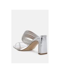 ロンドンラグ レディース シューズ サンダル ヒール London Rag Womens Follow Me Mid Block Heel Sandalsilver シルバー