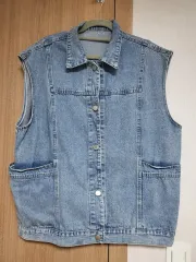 ライトブルー オーバーサイズ デニム ベスト