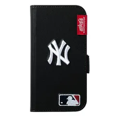 新品 マンハッタンポーテージ(Manhattan Portage) MLB Embroidery Book Type CaseNYY ブラック iPhone SE3/SE2/8/7 iPSE-PU-MLB-01 手帳型 メジャーリーグ