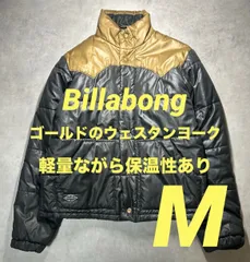 【希少】ビラボン Billabong 中綿 ジャケット ウェスタンヨーク 切替 ゴールド ブラック Mサイズ ヴィンテージ感◎ サーフ系 スノボ アウター メンズ 44-53-64-63