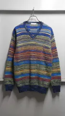 90’s Fantasie di Settembre イタリア製 3D Knit V-neck Sweater サイズ48