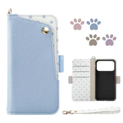 【新品】 for iPhone 17 ケース 手帳型 アイフォン 17 向けの ケース 可愛い 猫 足跡 あいふおん17 カバー 女性 マグネット式 アイホン 17 ぷろ 用の スマホケース カード入れ収納 横置きスタンド iphone17 携帯カバー P 1