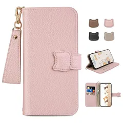 【新品】 Kahper for iphone 17 ケース 手帳型 猫耳 アイフォン17 ケース 手帳型 ストラップ付き あいふおん17 手帳ケース 可愛い 軽量 耐衝撃 アイホン17 携帯カバー 財布型 カード収納 スタンド機能 マグネット式 PUレザー 0
