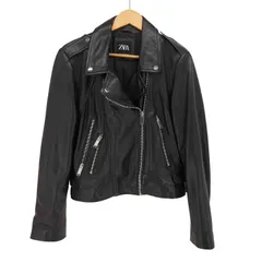 ザラ ZARA ダブル ライダース レザー ジャケット レディース import：L 