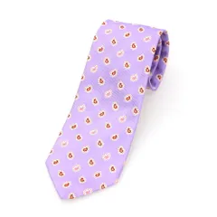 【中古】エトロ ETRO シルク ペイズリー柄ネクタイ ライトパープル【メンズ】