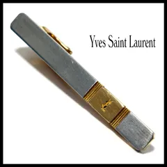 イヴサンローラン  ネクタイピン  タイピン  ブランド  シルバー×ゴールド   銀 金  yslロゴ  ビジネス  結婚式  Yves Saint Laurent