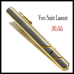 イヴサンローラン  ブランド  ネクタイピン  タイピン  シルバー×ゴールド  銀 金  yslロゴ  タイバー  タイクリップ  ビジネス  結婚式  美品  Yves Saint Laurent