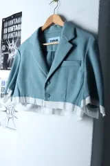 W(F) ザ・イルマ スーツ ジャケット ブレーザー ライトブルー クロップド 限定モデル - 17540