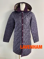 LAVENHAM　ラベンハム　キルティングコート　38(L相当)　パープル系　ベージュ　アウター　上着　大人　上品　お出掛け　送料込み　6463346
