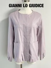 GIANNI LO GIUDICE　ジャンニロジュディチェ　フェイクレザージャケット　定価27,000円　Sサイズ　３６　くすみピンク　可愛い　上着　おしゃれ　送料込み　6463345のサムネイル