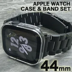アップルウォッチ カバー apple watch カバー ケース バンド ベルト セット 4/5/6/7/8/9/se/se2/se3 FF-ST358 クリア×ブラック 44mm
