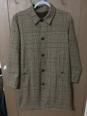 RL ラルフローレン リバーシブル ブラウン ハウンドトゥース チェック ウール コート M