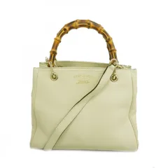 【6bd5264-k】グッチ ハンドバッグ バンブー 336032 レザー アイボリー シャンパンゴールド金具 2wayバッグ【中古】レディース