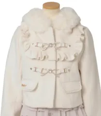 リズリサ (LIZ LISA) リボン ビジュー ショートコート 白 出品