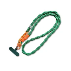 【新品】 [yacanova] スマホ ショルダーストラップ 太め 斜め掛け ネックストラップ 携帯ショルダー レディース メンズ ハンズフリー／落下防止／T字型ホルダー付属 (ク?リーン/オレンシ?)