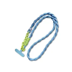 【新品】 [yacanova] スマホ ショルダーストラップ 太め 斜め掛け ネックストラップ 携帯ショルダー レディース メンズ ハンズフリー／落下防止／T字型ホルダー付属 (ティール/ネオンク?リーン)