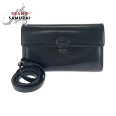 美品 GUCCI グッチ ヴィンテージ オールドグッチ ブラック 黒 ゴールド金具 レザー 26 004 0297 ショルダーバッグ クラッチバッグ 503107【中古】