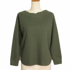 コムサイズム COMME CA ISM 前後2WAY ワッフルプルオーバー 7 緑 カーキ