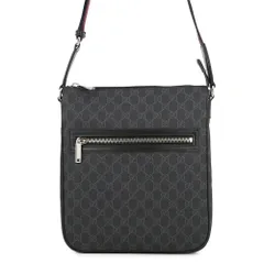 グッチ ショルダーバッグ GGブラック GGスプリーム/レザー クロスボディバッグ 792081 FADJA GUCCI バッグ 黒