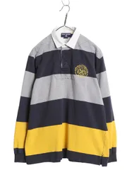 【お得なクーポン配布中!】 90s ポロスポーツ ラルフローレン ボーダー 長袖 ラガーシャツ メンズ L / 古着 ラグビー 長袖シャツ ポロシャツ カットソー トリコカラー