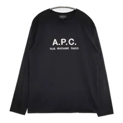A.P.C. ロゴ刺繍 長袖Ｔシャツ カットソー ロンＴ ブラック レディース アーペーセー【中古】6-0215M∞