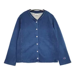 Champion リバースウィーブ スナップジャケット CW-N006 サイズM スウェット カーディガン ブルー レディース チャンピオン【中古】6-0215M♪