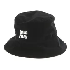 ミュウミュウ ハット ベルベット バケットハット サイズM 5HC196 MIUMIU 帽子 黒のサムネイル