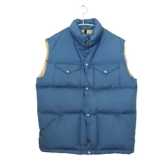 【中古B】70s 80s vintage THE NORTH FACE ザノースフェイス L メンズ ダウンベスト 茶タグ ヴィンテージ 青系 中古B 古着