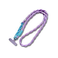 【新品】 [yacanova] スマホ ショルダーストラップ 太め 斜め掛け ネックストラップ 携帯ショルダー レディース メンズ ハンズフリー／落下防止／T字型ホルダー付属 (ハ?ーフ?ル/フ?ルー)