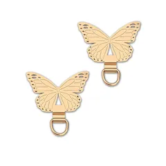 【新品】 [SunFrame] 携帯 ストラップホルダー 金属 可愛いスマホストラップホルダー iphone 薄型 落下紛失防止 切れない 蜻蛉2pcs 金色 1