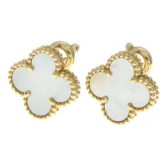 Van Cleef & Arpels (ヴァンクリーフアンドアーペル) ヴィンテージアルハンブラ マザーオブパール ピアス Au750 K18 YG イエローゴールド VCARA44100