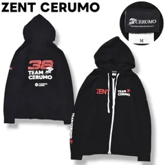 ゼントセルモ ZENT CERUMO 立川祐路 石浦宏明 モデル ロゴ プリント ジップ パーカー スウェット トレーナー 裏地 パイル M ブラック SUPER GT モーター スポーツ レーシング チーム グッズ 自動車 メンズ