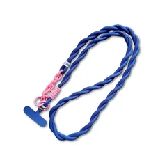 【新品】 [yacanova] スマホ ショルダーストラップ 太め 斜め掛け ネックストラップ 携帯ショルダー レディース メンズ ハンズフリー／落下防止／T字型ホルダー付属 (フ?ルー/ヒ?ンク)