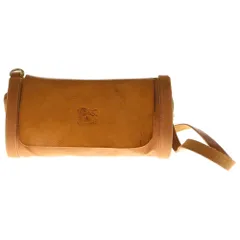 IL BISONTE (イル ビゾンテ) レザー キャンバス切り替えショルダーバッグ ブラウン